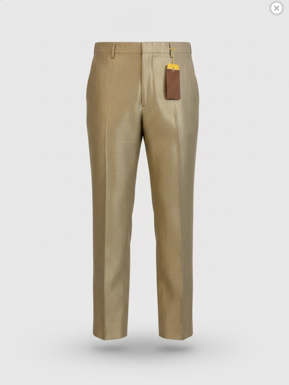 Etro Linen Metallic Gold Cropped Pants